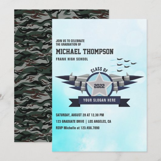 Uitnodiging van de luchtmacht voor de GraduPartij (Voorkant / Achterkant)