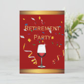 Uitnodiging van de Luxury Gold & Red Wine Retireme (Staand voorkant)