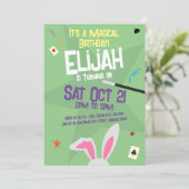 Uitnodiging van de Magic Birthday - Presto! Magici (Staand voorkant)