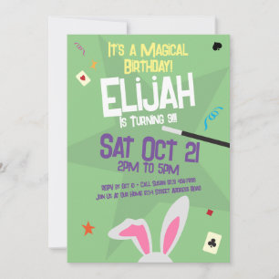 Uitnodiging van de Magic Birthday - Presto! Magici