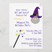 Uitnodiging van de Magic Thema Birthday Party van  (Voorkant / Achterkant)