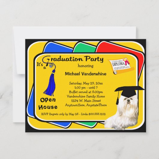 Uitnodiging van de Maltese Blauwe GraduPartij (Voorkant)