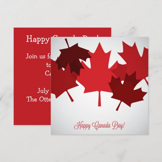 Uitnodiging van de mantel van Canada Day (Voorkant / Achterkant)