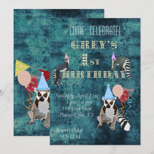 Uitnodiging van de marine van Lemurs (Voorkant / Achterkant)