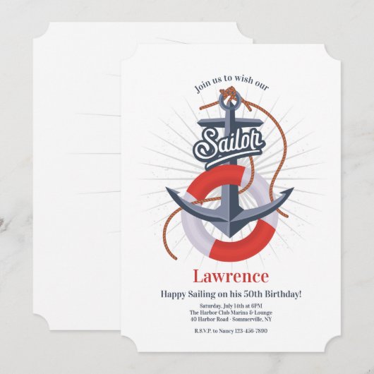 uitnodiging van de matroos (Voorkant / Achterkant)