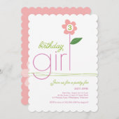 Uitnodiging van de meisjespartij Birthday (Voorkant / Achterkant)