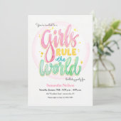 Uitnodiging van de meisjespartij krachtens de Birt (Staand voorkant)