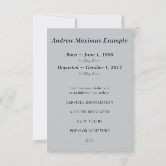 uitnodiging van de memoria (Achterkant)