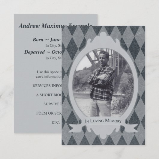 uitnodiging van de memoria (Voorkant / Achterkant)