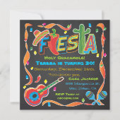 Uitnodiging van de Mexicaanse partij Fiesta op het (Voorkant)