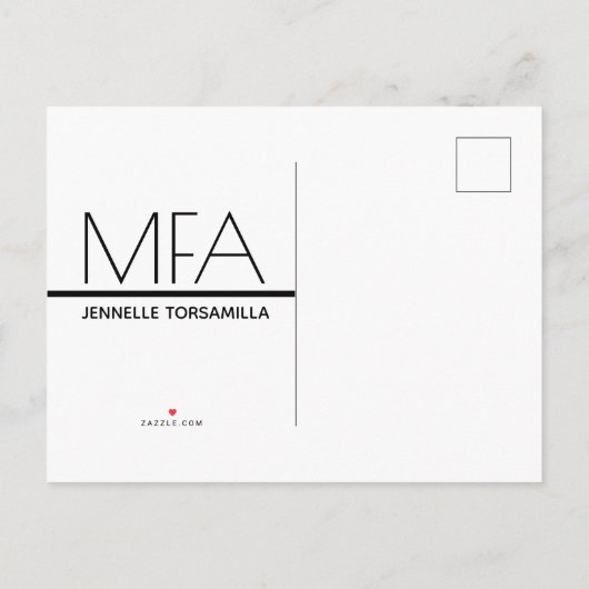 Uitnodiging van de MFA-graad Black Graduparty (Achterkant)