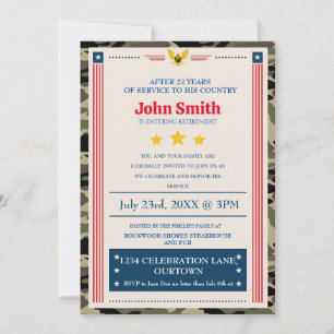 Uitnodiging van de militaire aftredingspartij