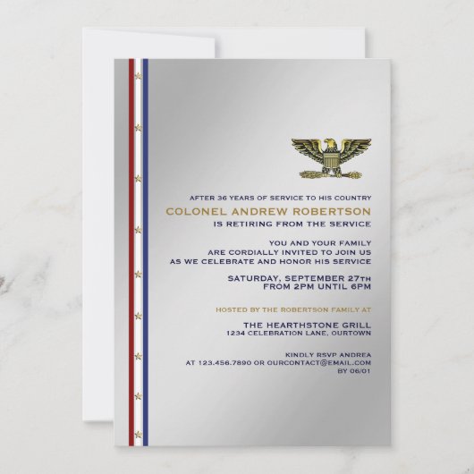 Uitnodiging van de militaire aftredingspartij (Voorkant)