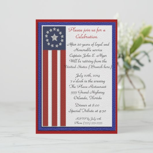 Uitnodiging van de militaire aftredingspartij (Staand voorkant)