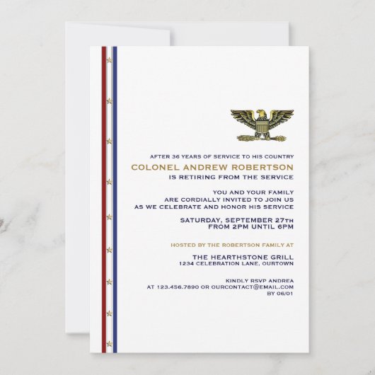 Uitnodiging van de militaire aftredingspartij (Voorkant)