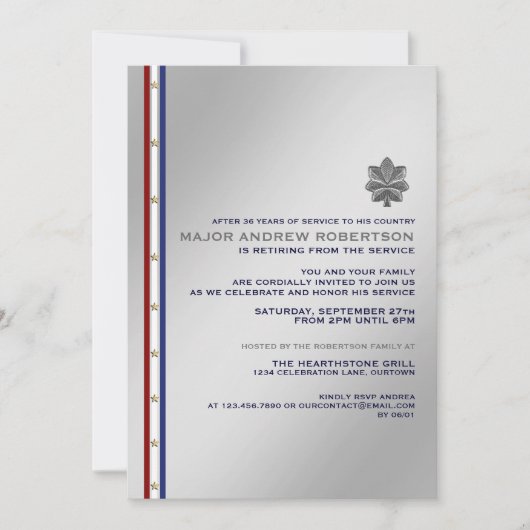 Uitnodiging van de militaire aftredingspartij (Voorkant)