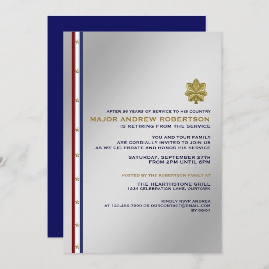 Uitnodiging van de militaire aftredingspartij (Voorkant / Achterkant)