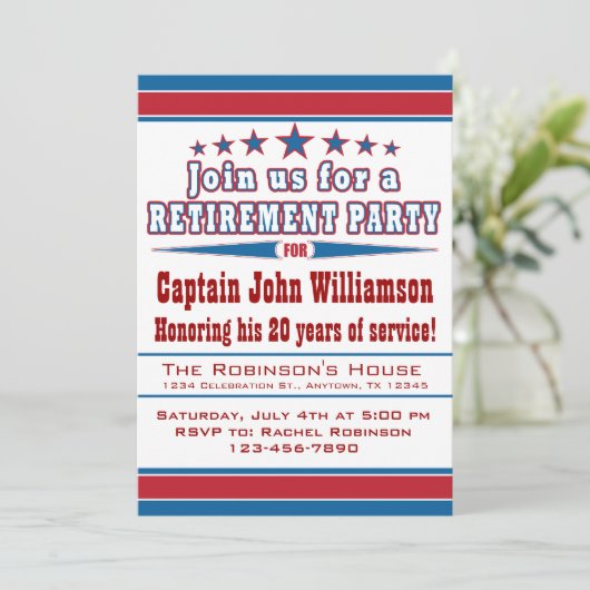 Uitnodiging van de militaire aftredingspartij (Staand voorkant)