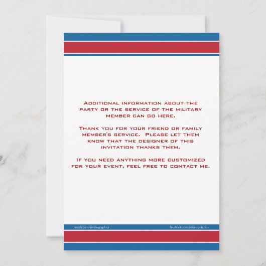 Uitnodiging van de militaire aftredingspartij (Achterkant)