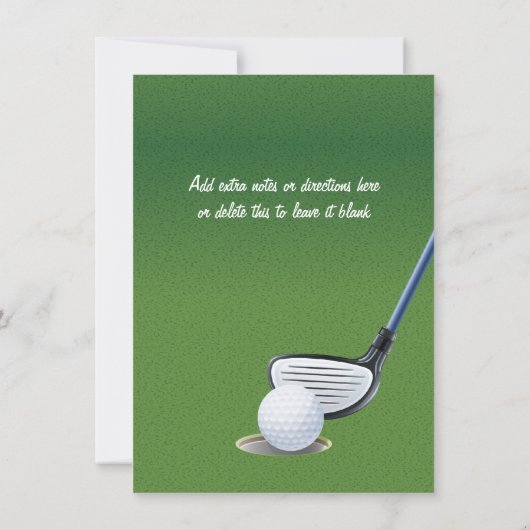 Uitnodiging van de Mini Golf-partij (Achterkant)