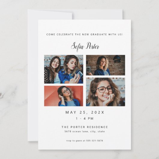 Uitnodiging van de moderne Arch Fotogradatiepartij (Achterkant)