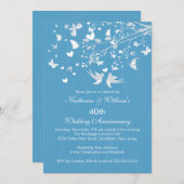 Uitnodiging van de moderne Jubileum van Tortelduif (Voorkant / Achterkant)