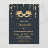 Uitnodiging van de moderne Masquerade-verjaardagsp (Voorkant)