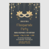 Uitnodiging van de moderne Masquerade-verjaardagsp Magnetische Uitnodiging (Voorkant)