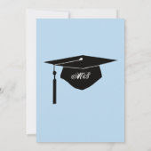 Uitnodiging van de Monogram Blue Swirl Graduy Part (Achterkant)