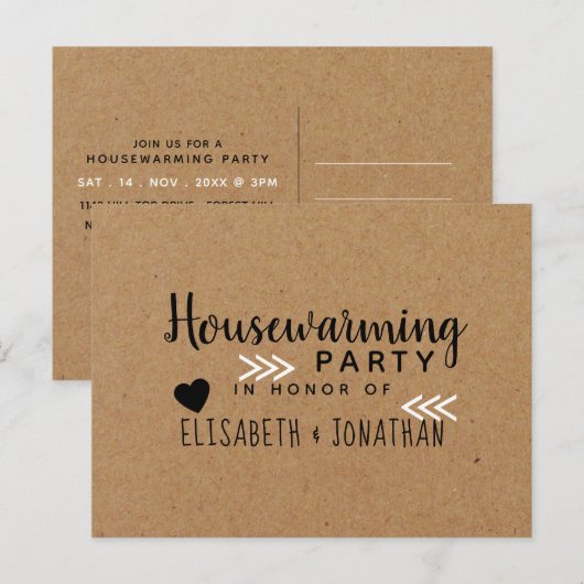 Uitnodiging van de National Kraft Housewarming Par (Voorkant / Achterkant)