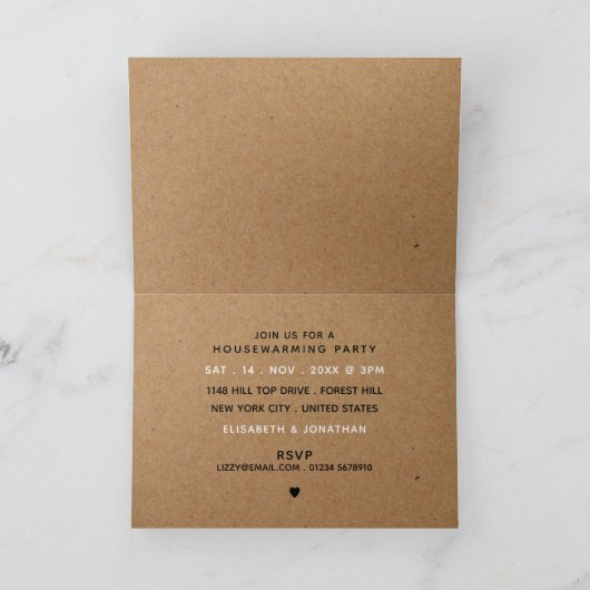 Uitnodiging van de National Kraft Housewarming Par (Binnen)