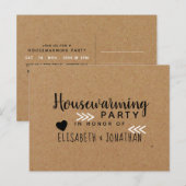 Uitnodiging van de National Kraft Housewarming Par Briefkaart (Voorkant / Achterkant)