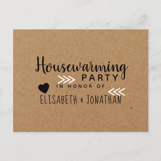 Uitnodiging van de National Kraft Housewarming Par Briefkaart (Voorkant)