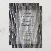 Uitnodiging van de natuurlijke Boom Bark Graduy Pa (Voorkant / Achterkant)