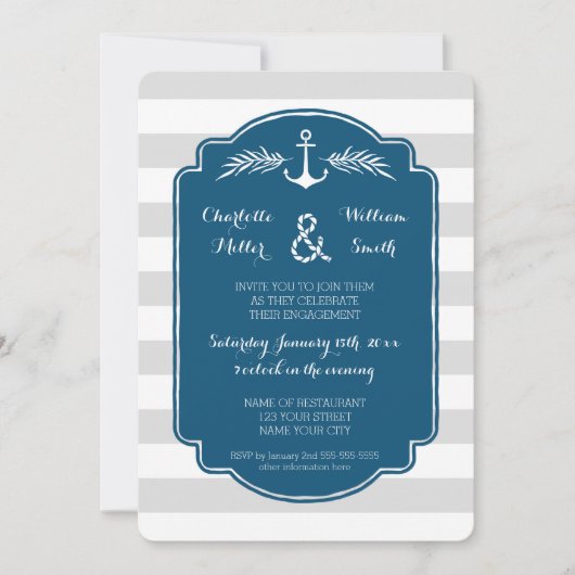 uitnodiging van de Nautical Engagement Party (Voorkant)