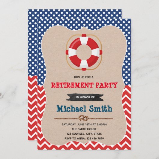 Uitnodiging van de Nautische pensioenpartij (Voorkant / Achterkant)