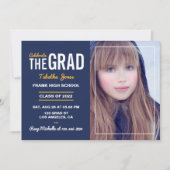 Uitnodiging van de Navy and Gold Graduation Party (Voorkant)
