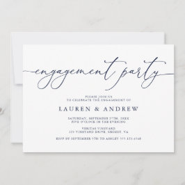 Uitnodiging van de Navy Blue Minimalist Engagement