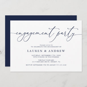 Uitnodiging van de Navy Blue Minimalist Engagement