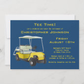 Uitnodiging van de Navy Gold Golf Cart (Voorkant)