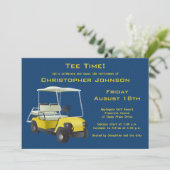 Uitnodiging van de Navy Gold Golf Cart (Staand voorkant)