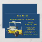 Uitnodiging van de Navy Gold Golf Cart (Voorkant / Achterkant)