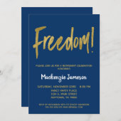 Uitnodiging van de Navy Gold Script Retirement Par (Voorkant / Achterkant)