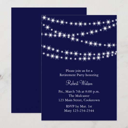 Uitnodiging van de Navy Twinkle Lights Retirement  (Voorkant / Achterkant)