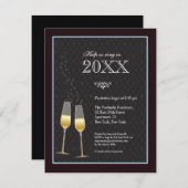 Uitnodiging van de nieuwjaarspartij Champagne Toas (Voorkant / Achterkant)