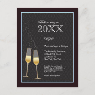 Uitnodiging van de nieuwjaarspartij Champagne Toas