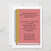 Uitnodiging van de Notitieboek College Trunk Party (Voorkant)