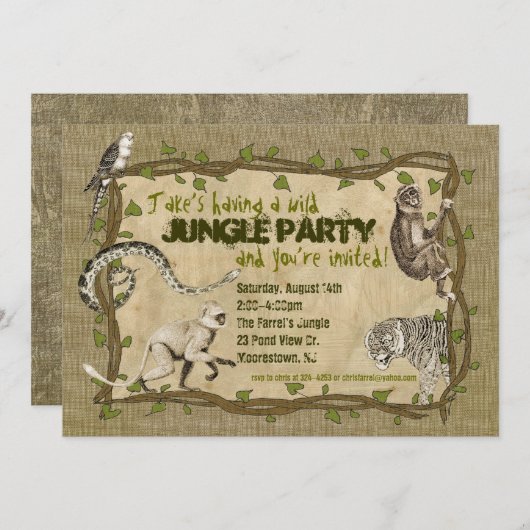 Uitnodiging van de oerwoud (Voorkant / Achterkant)