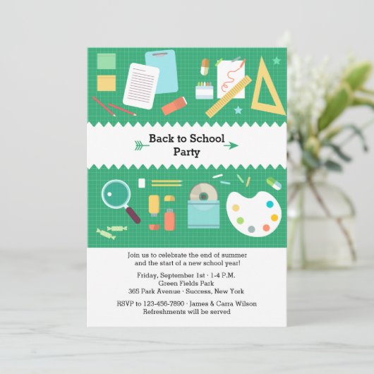 Uitnodiging van de onderwijspartij (Staand voorkant)