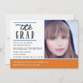 Uitnodiging van de Oranje en blauwe GraduPartij (Voorkant)